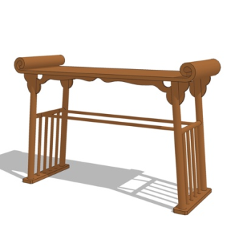 中式实木端景台su模型