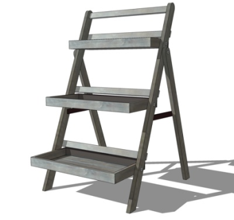 现代铁艺装饰架su模型