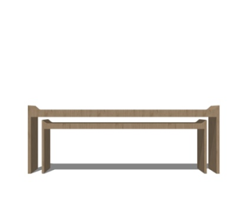 新中式实木端景台su模型