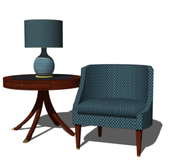 现代休闲桌椅su模型