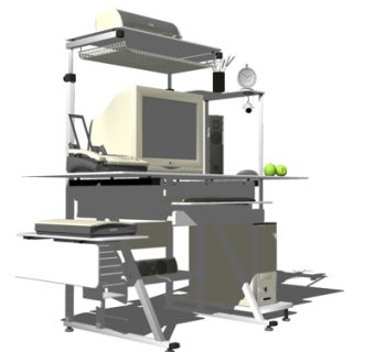 现代书桌su模型