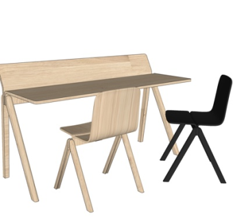 北欧书桌su模型