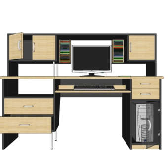 现代书桌su模型