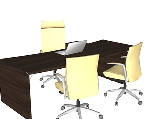 现代办公桌su模型