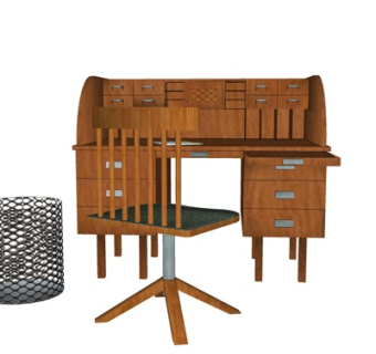 现代书桌su模型