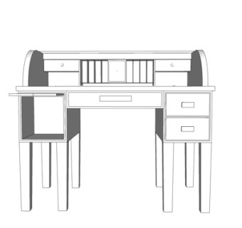 现代书桌su模型
