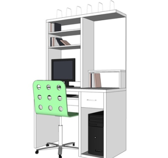 现代书桌su模型