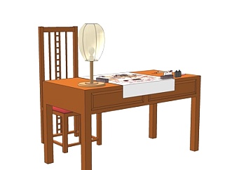 中式书桌su模型