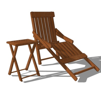 中式休闲桌椅su模型