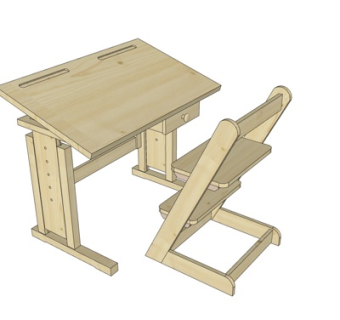 现代书桌su模型