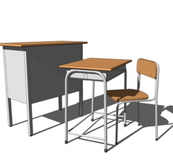 现代书桌su模型