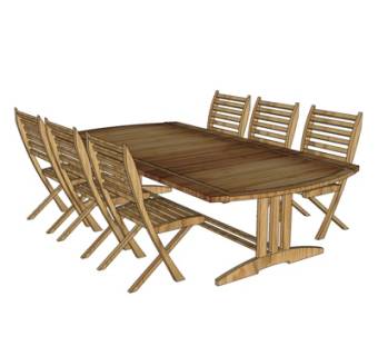 中式餐桌su模型