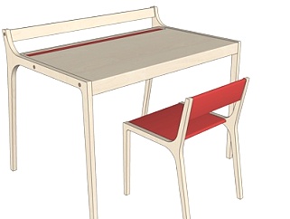 北欧书桌su模型