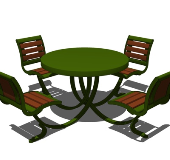 现代休闲桌椅su模型