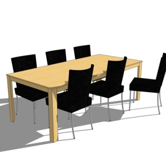 现代餐桌su模型