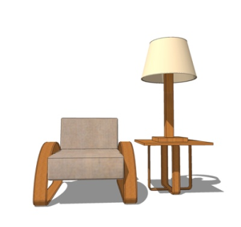 现代单人沙发su模型