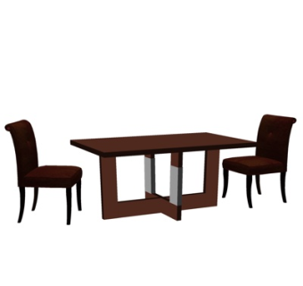 现代餐桌椅su模型