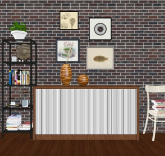 北欧边柜su模型