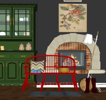 简欧双人沙发su模型