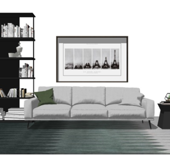 现代多人沙发su模型