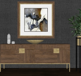 新中式边柜su模型