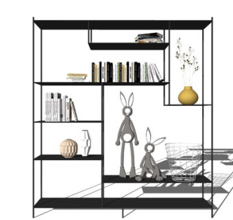 现代装饰柜su模型