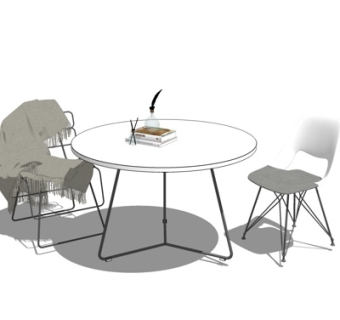 现代休闲桌椅su模型