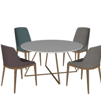 现代休闲桌椅su模型