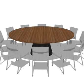 现代餐桌椅su模型