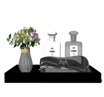 现代花卉洗发水摆件su模型