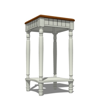 欧式实木端景台su模型