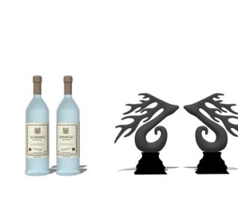 现代红酒摆件组合su模型