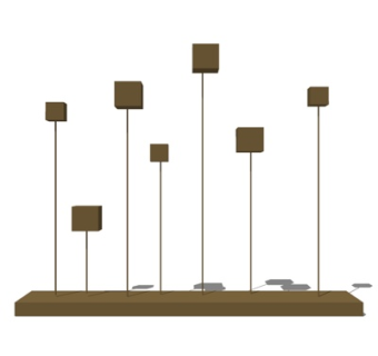 现代金属摆件su模型