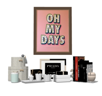 现代书籍装饰画摆件su模型