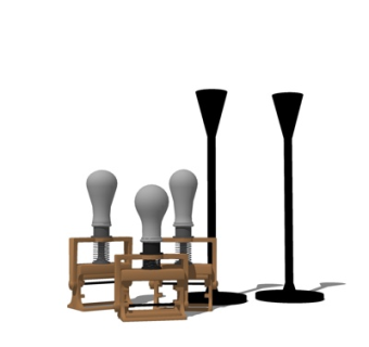 现代灯泡路灯摆件组合su模型