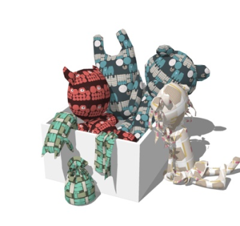 现代儿童玩具布偶su模型