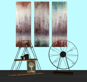 工业风风车摆件su模型