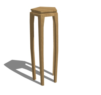 现代实木花架su模型