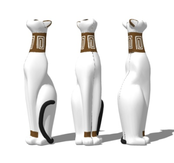 现代狗陶瓷器皿su模型