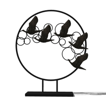 新中式金属老鹰摆件su模型