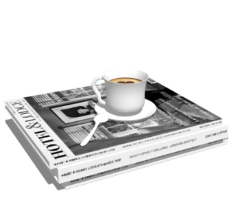 现代书籍茶壶摆件su模型