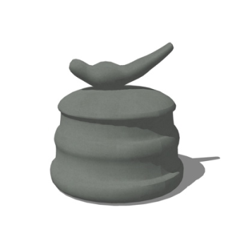 现代小鸟装饰摆件su模型