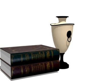 欧式书籍器皿摆件su模型
