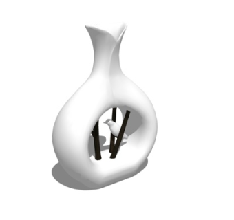 现代小鸟陶瓷摆件su模型