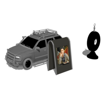 现代汽车闹钟摆件su模型