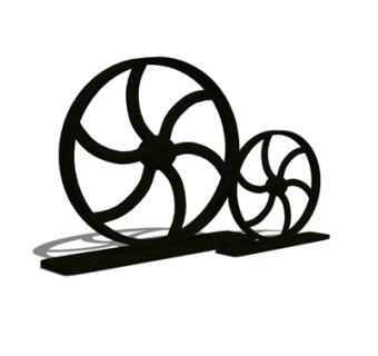 现代金属风车摆件su模型