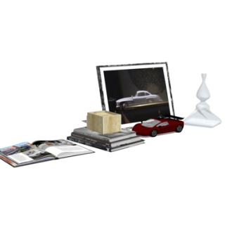 现代书籍汽车摆件su模型