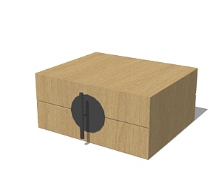 现代实木储物箱su模型