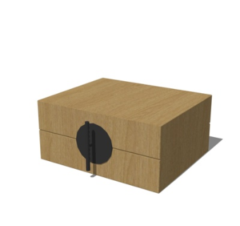 现代实木储物箱su模型