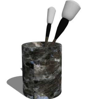 现代笔筒摆件su模型